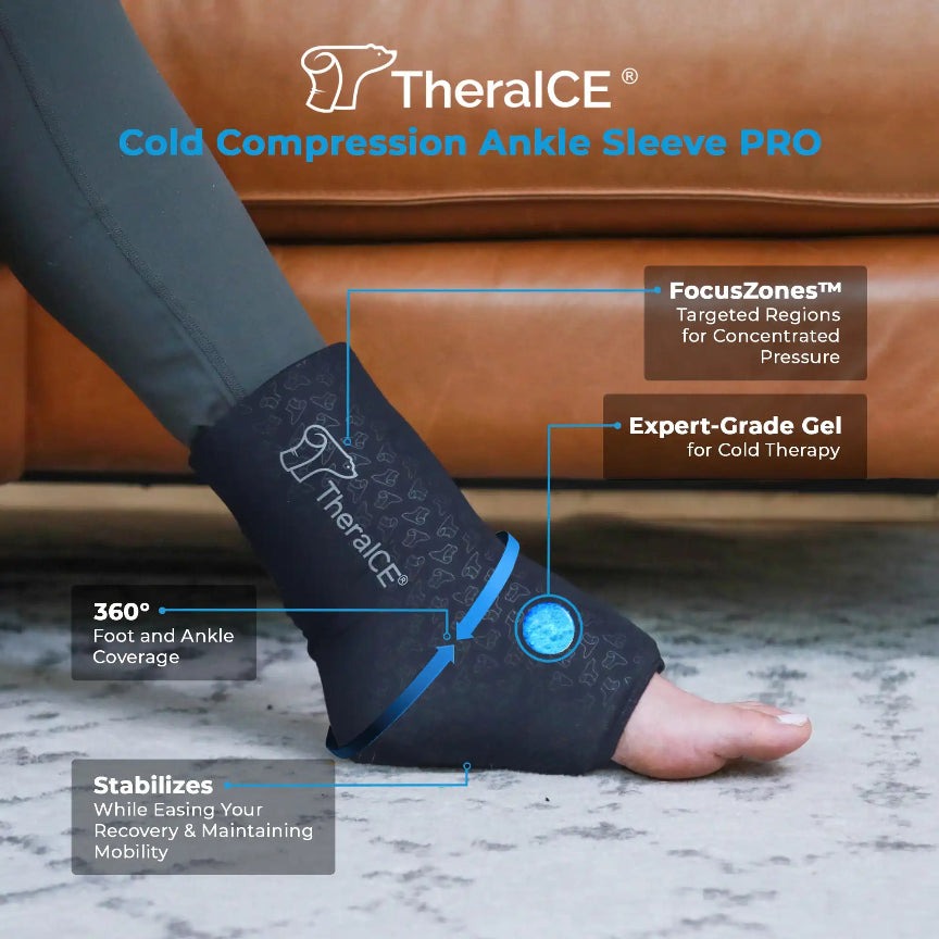 TheraICE Cold Ankle Compression Sleeve PRO