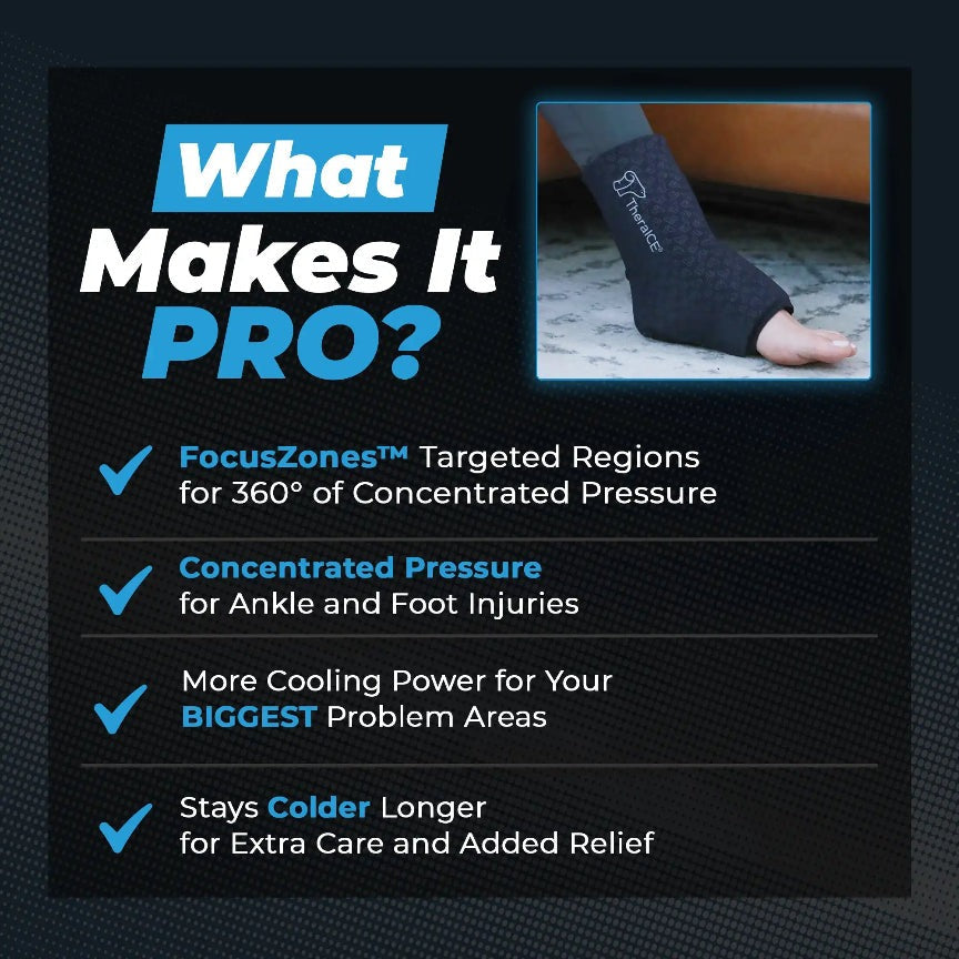 TheraICE Cold Ankle Compression Sleeve PRO